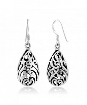 Sterling Inspired Filigree Teardrop Earrings