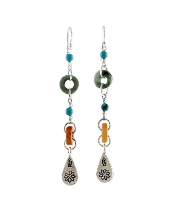 NOVICA Multi Gem Sterling Earrings Adventure