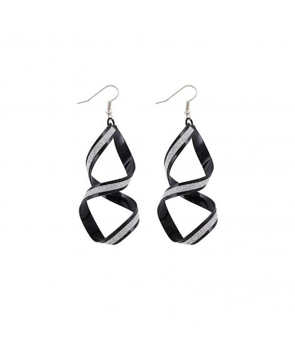 CHUYUN Style Black White Ribbon Earrings