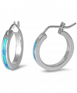 Created Round Sterling Silver Earrings