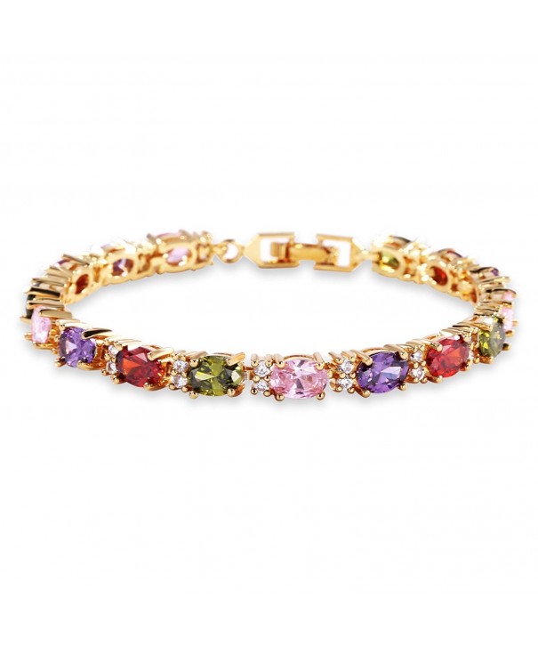 GULICX Plated Bracelet Coloured Zirconia