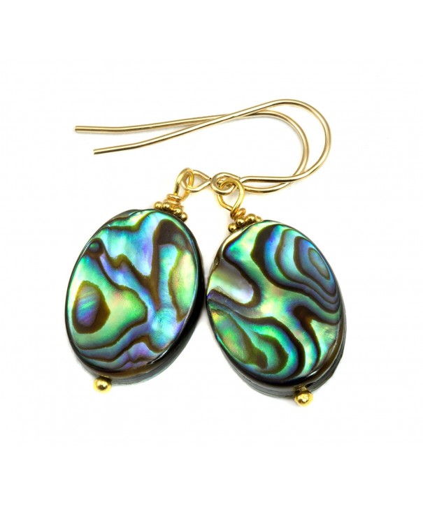 Filled Mother Abalone Earrings Peacock