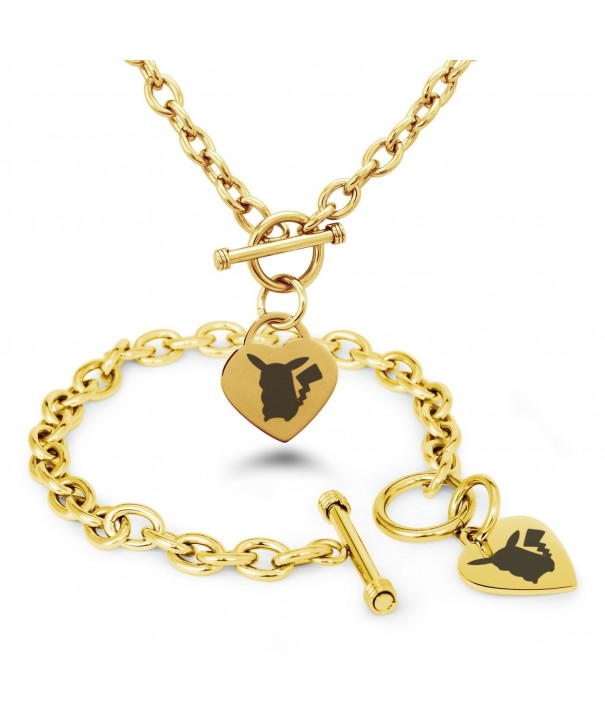 Stainless Pikachu Pokmon Bracelet Necklace