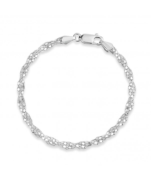 Sterling Silver Diamond Popcorn Bracelet