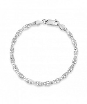 Sterling Silver Diamond Popcorn Bracelet