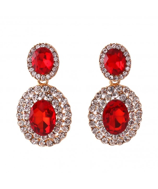 Grace Jun Rhinestone Earrings Piercing