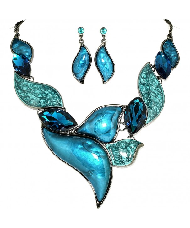 Turquoise Shaped Necklace Earrings AnsonsImages