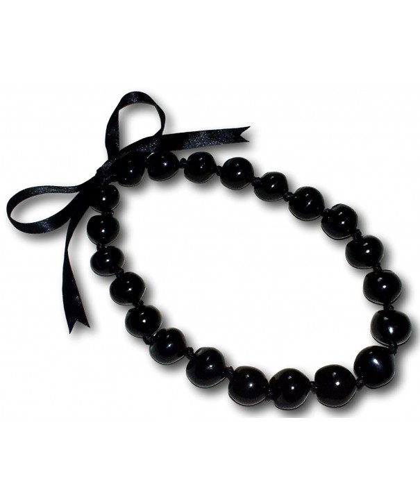 Black Kukui Necklace Chunky Lumbang