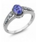 Natural Tanzanite Sterling Silver Womens