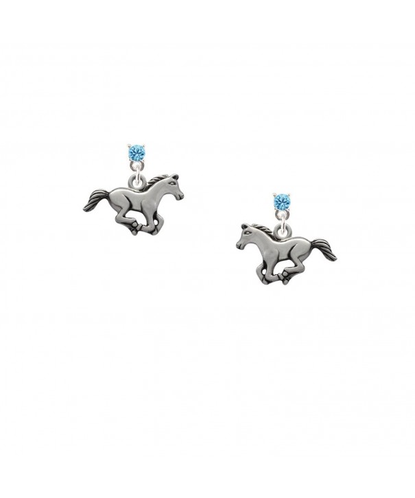 Delight Running Horse Crystal Earrings