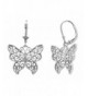 Sterling Filigree Butterfly Leverback Earrings