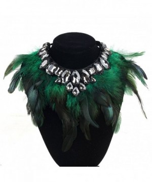 ZMZY Crystal Feather Necklace Collar