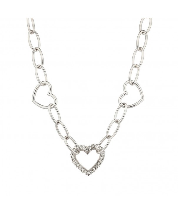 Lux Accessories Crystal Valentine Necklace