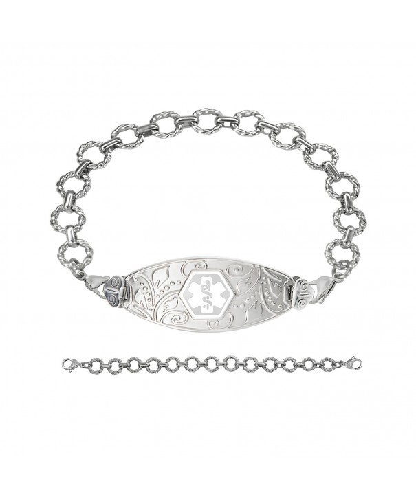 Divoti Engraved Filigree Bracelet Chian White 7 5