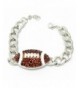 Football Bracelet Chunky Crystal Silver