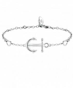 BlingGem Sterling Silver Anchor Bracelet