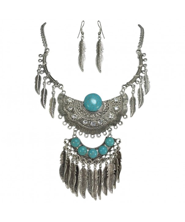 Simulated Turquoise Western Southwestern Necklace