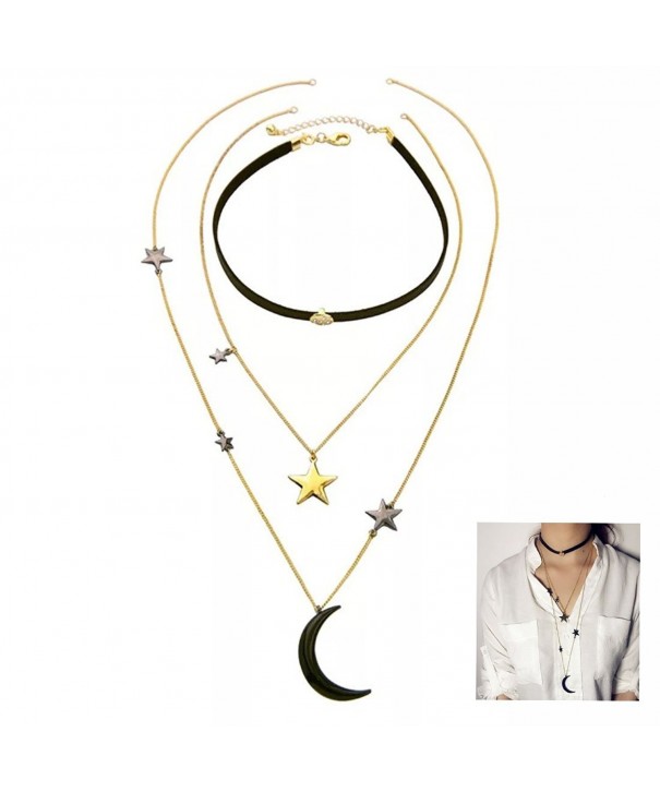 Multilayer Removable Necklace Crescent Peony TMoon