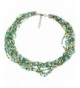 Multi Strand Green Gold Necklace