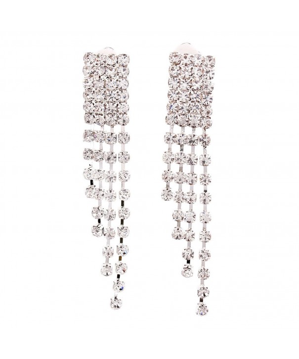 Earrings Rhinestone Rectagle Pierced Jewelry