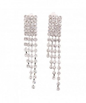 Earrings Rhinestone Rectagle Pierced Jewelry