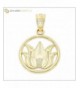 Gold Lotus Flower Charm Solid
