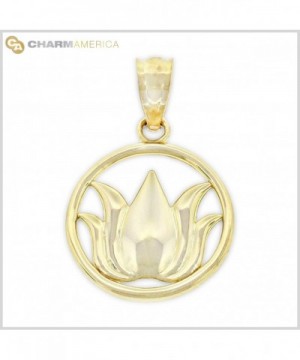 Gold Lotus Flower Charm Solid