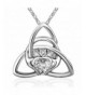 Sterling Triangle Claddagh Pendant Necklace