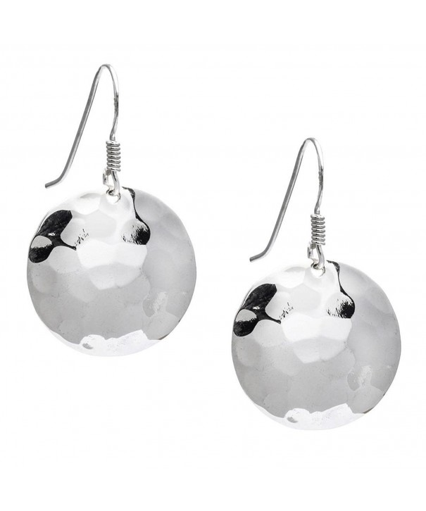 Silverly Womens Sterling Hammered Earrings