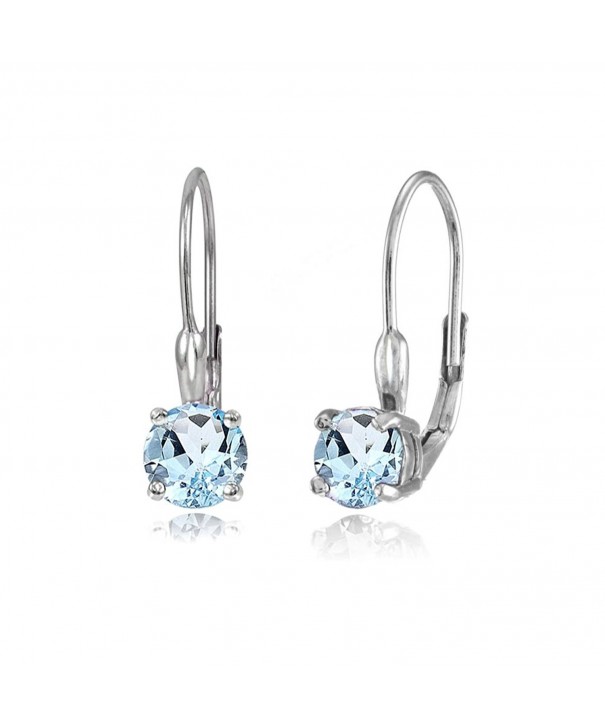 Sterling Silver Topaz Leverback Earrings