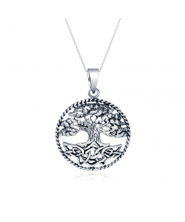 Sterling Silver Necklace Pendant Round