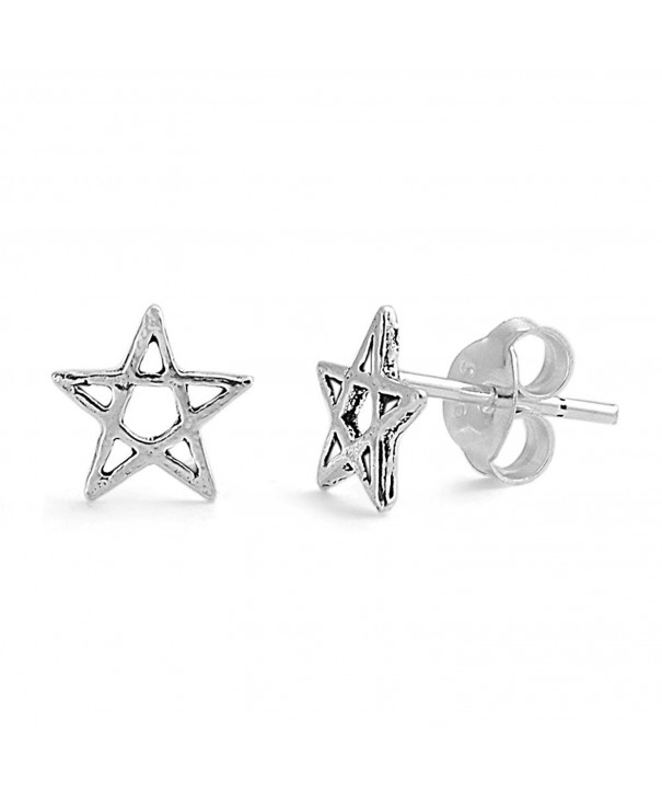 Sterling Silver Wicca Star Earrings