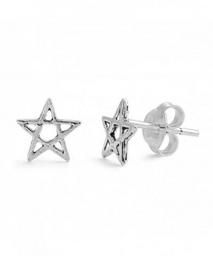 Sterling Silver Wicca Star Earrings