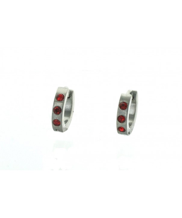 Silver Huggie Earrings Small Stones
