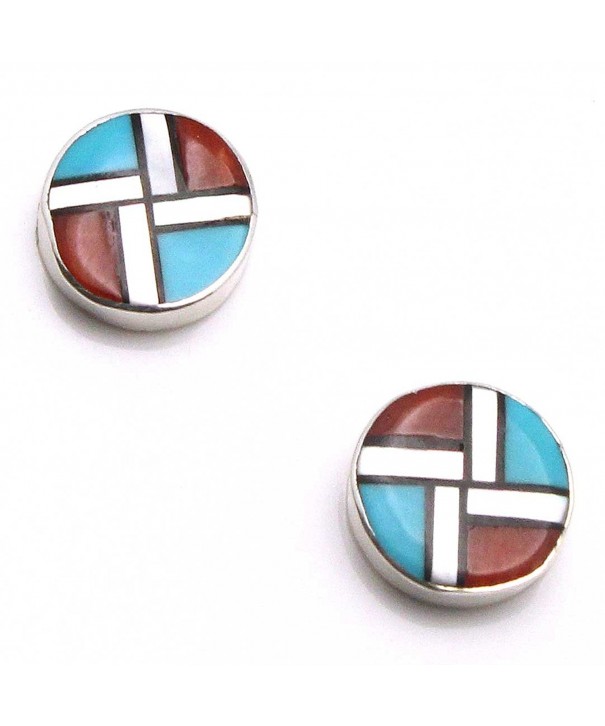 Zuni Multi Stone Inlay Earrings Cheama