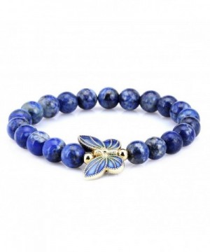 Simulated Lapis Sterling Cloisonne Butterfly Bracelet