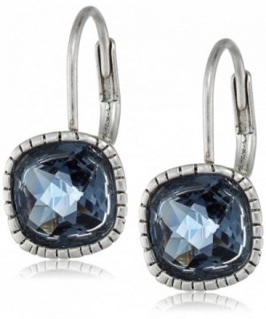 Cushion Leverback Blue Drop Earrings