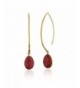 Gold Plated Simulated Gemstones Dangle Earrings