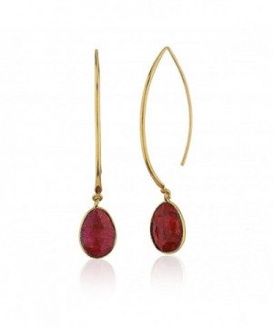 Gold Plated Simulated Gemstones Dangle Earrings