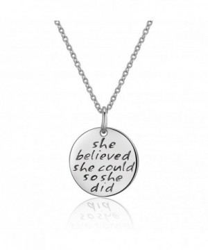 Sterling Engraved believed Inspirational Necklace