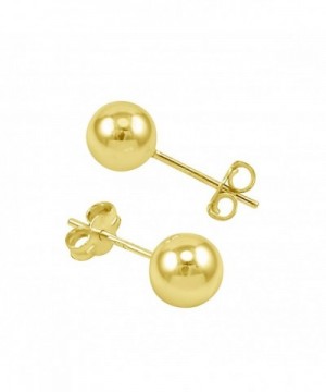 Yellow Filled Round Earrings Pushback
