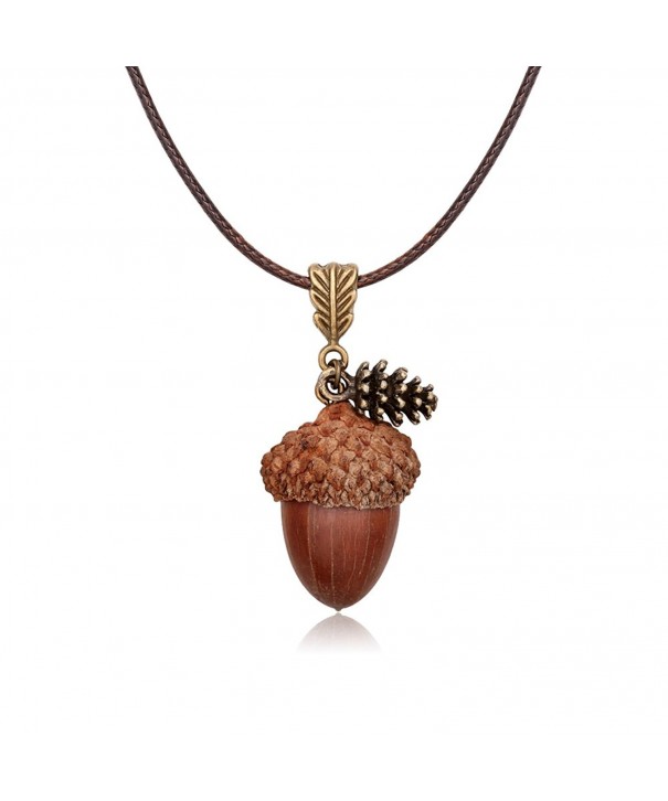 TUSHUO Hazelnut Pinecone Adjustable Necklace