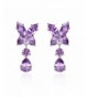 Rhodium Zirconia Butterfly Teardrop Earrings