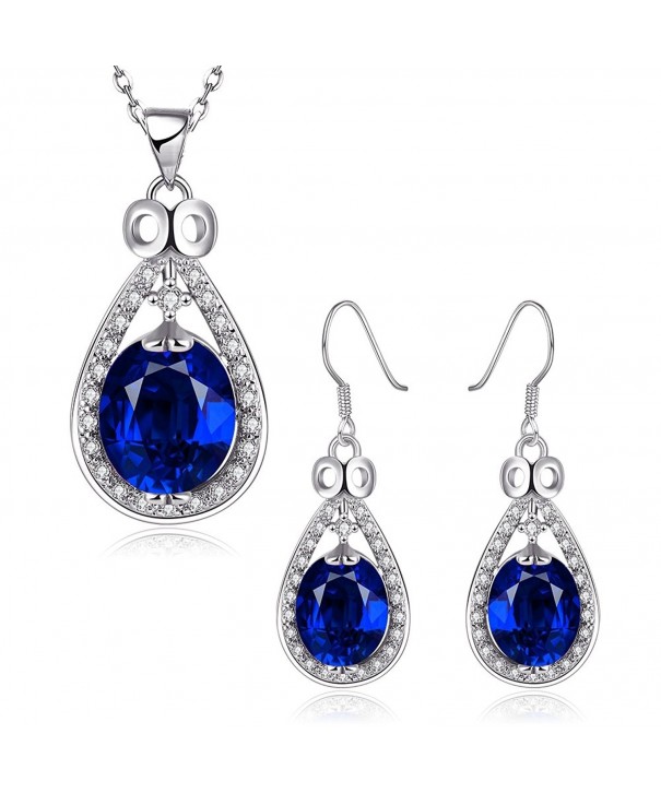 iCAREu Platinum Teardrop Earrings Necklace