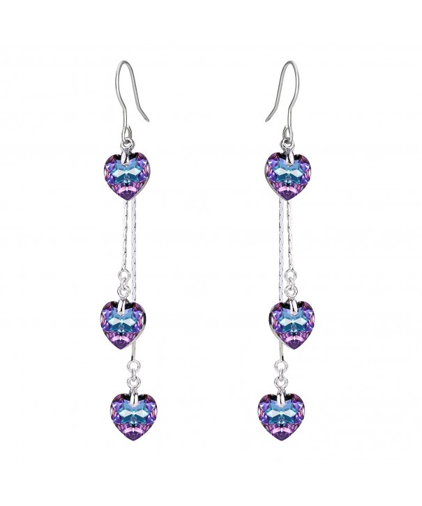 FANZE Silver Tone Earrings Swarovski Crystal