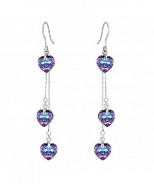 FANZE Silver Tone Earrings Swarovski Crystal