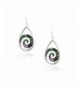 Silver Teardrop Earrings Abalone Spirals