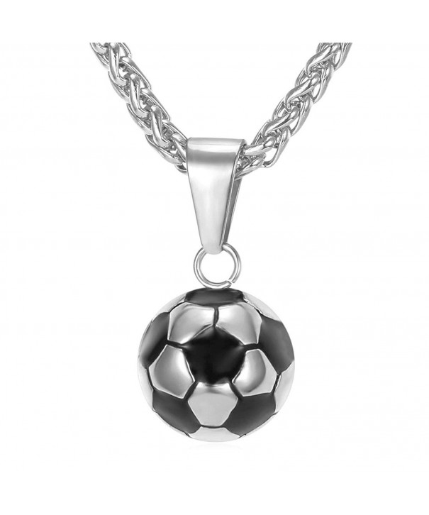 Stainless Steel Enamel Soccer Pendant