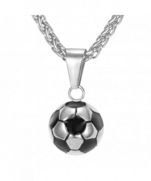 Stainless Steel Enamel Soccer Pendant