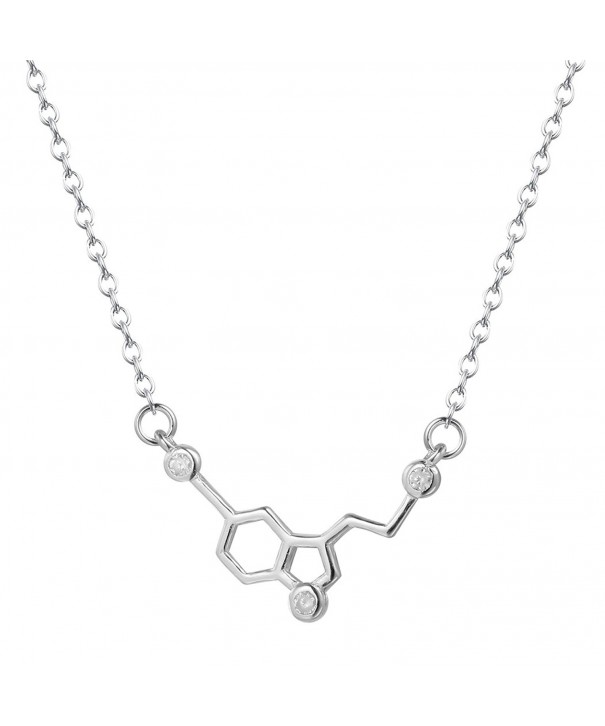 Qiandi Sterling Serotonin Chemistry Necklaces